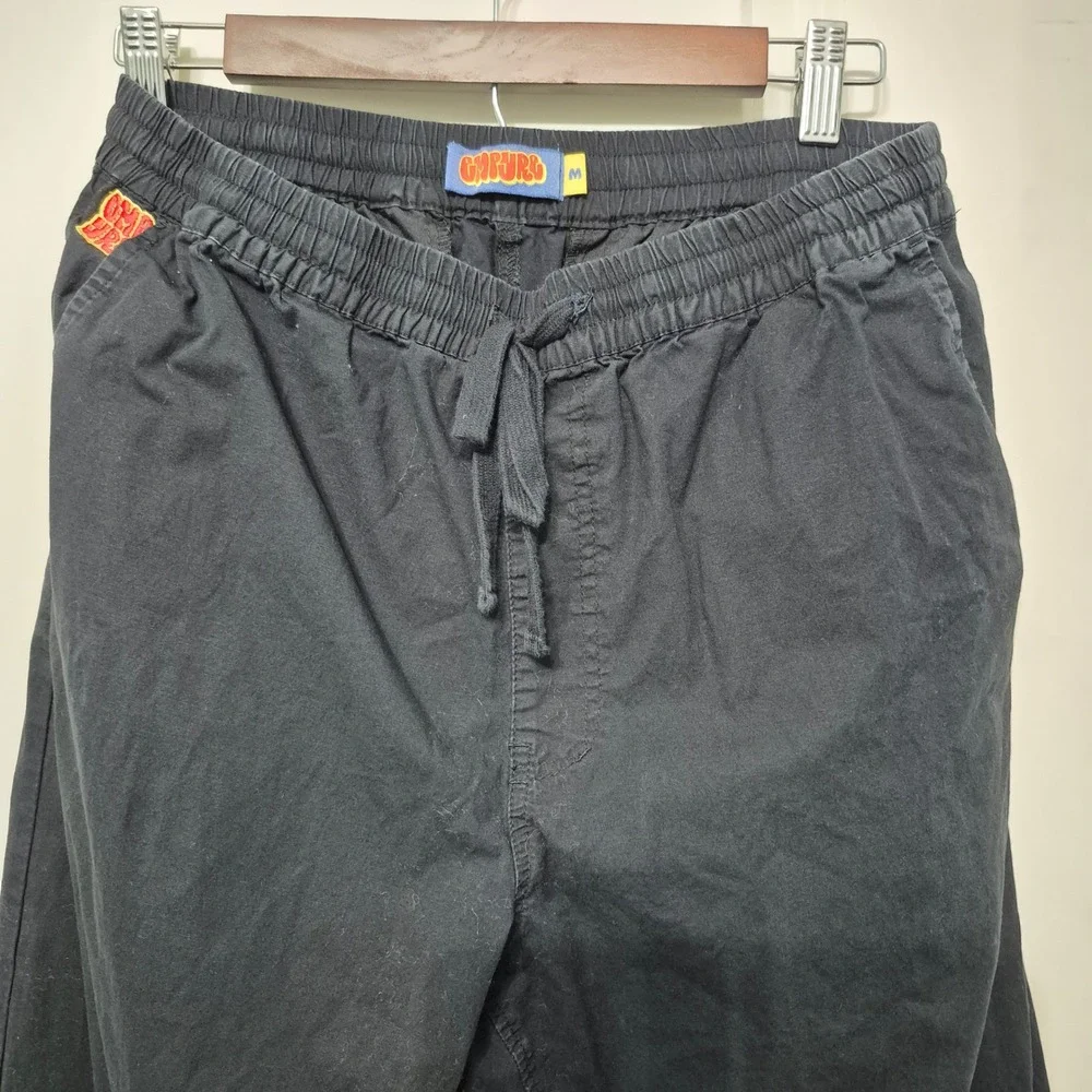 Empyre Black Elastic Waist Drawstring Skate Pants Mens Medium‎ Relaxed Straight